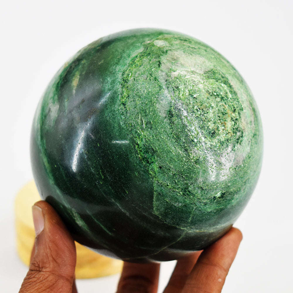 gemsmore:Green Aventurine Crystal Carved Reiki Healing Sphere - Massive Size