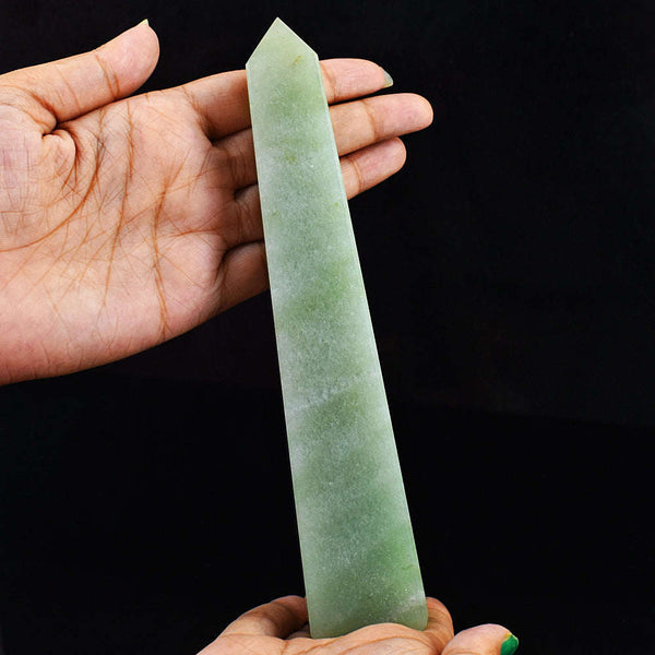 gemsmore:Green Aventurine Genuine Natural Carved Healing Crystal Tower