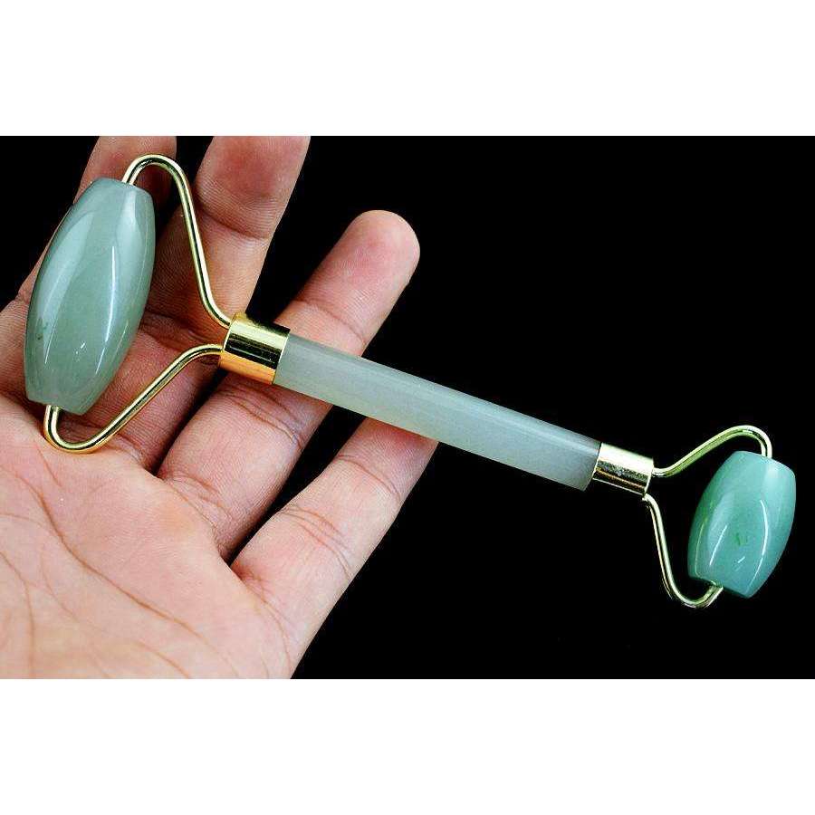 gemsmore:Green Aventurine Hand Carved Healing Massage Roller