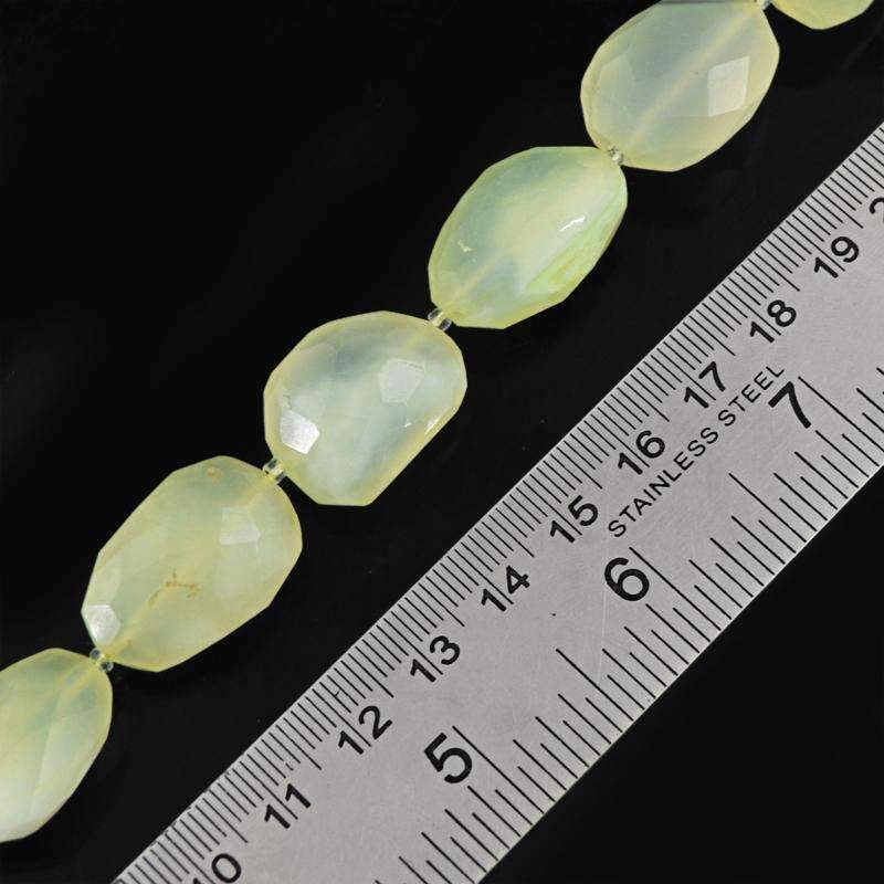 gemsmore:Green Chalcedony Beads Strand - Natural Faceted Drilled