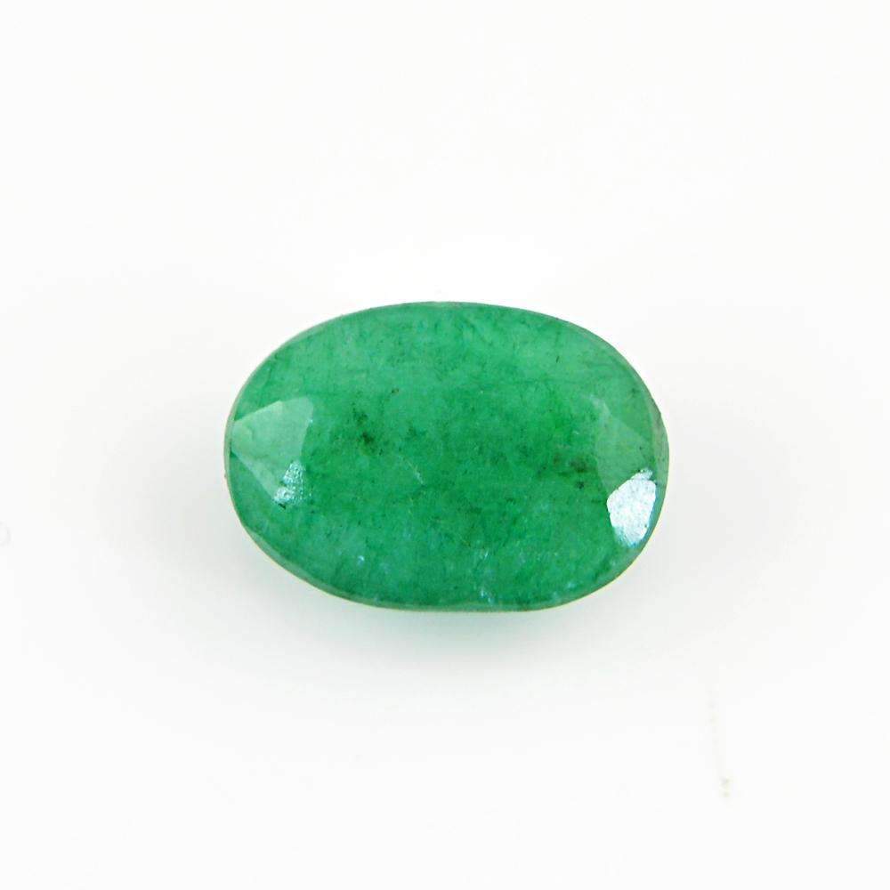 gemsmore:Green Emerald Gemstone Earth Mined Faceted Oval Shape