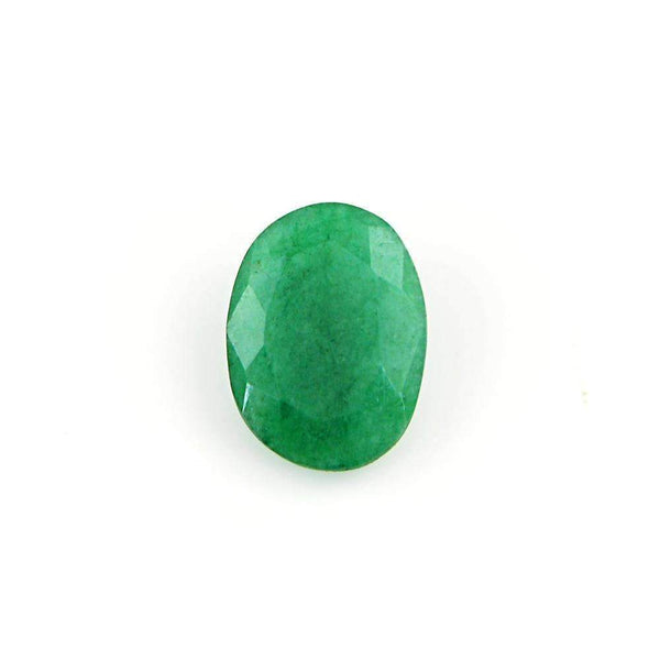 gemsmore:Green Emerald Gemstone Earth Mined Faceted Oval Shape