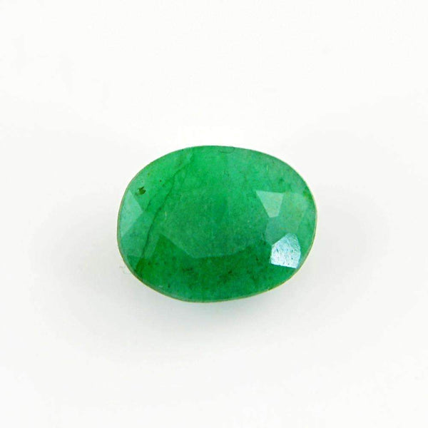 gemsmore:Green Emerald Gemstone Earth Mined Faceted Oval Shape