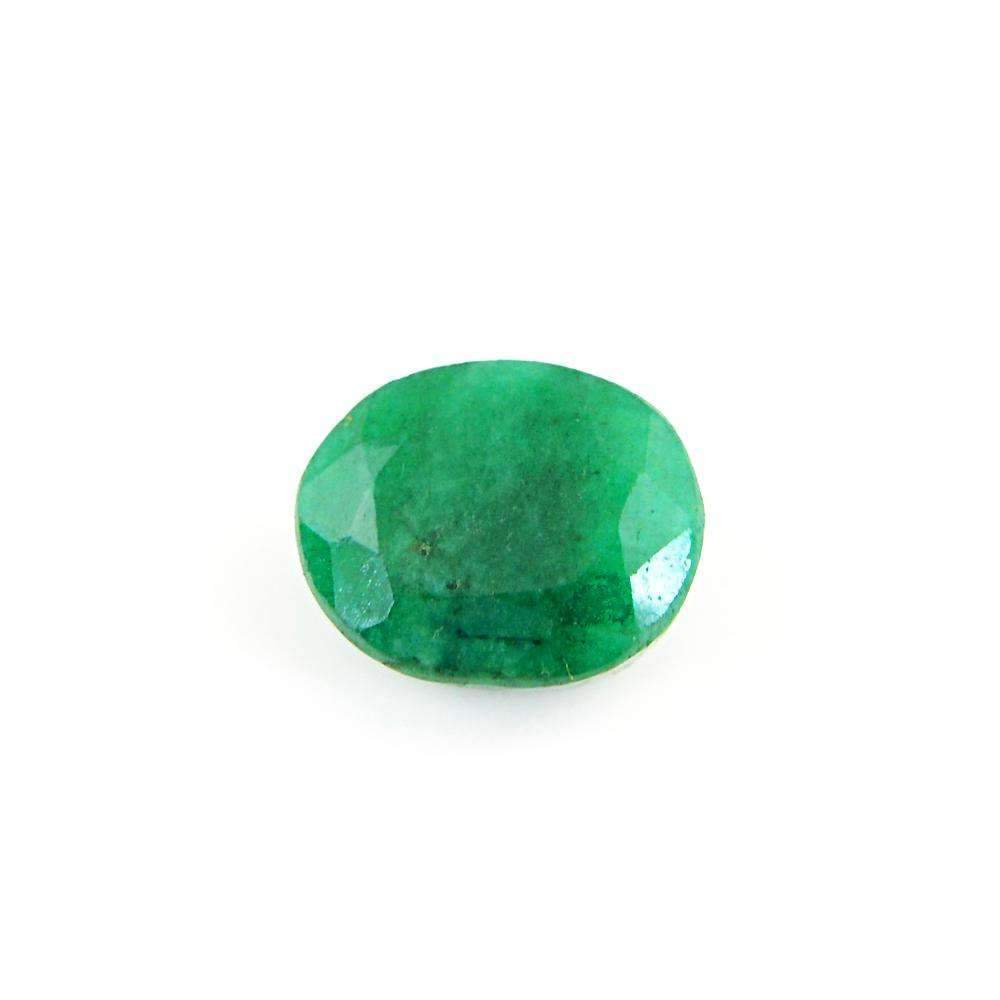 gemsmore:Green Emerald Gemstone Earth Mined Faceted Oval Shape