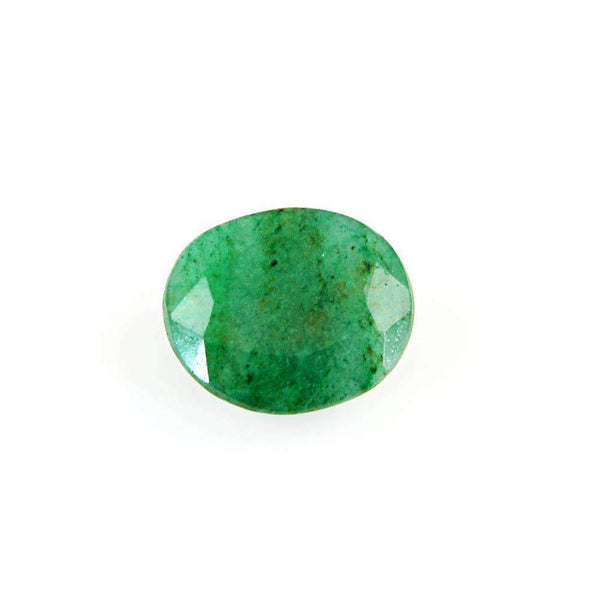 gemsmore:Green Emerald Gemstone Earth Mined Faceted Oval Shape