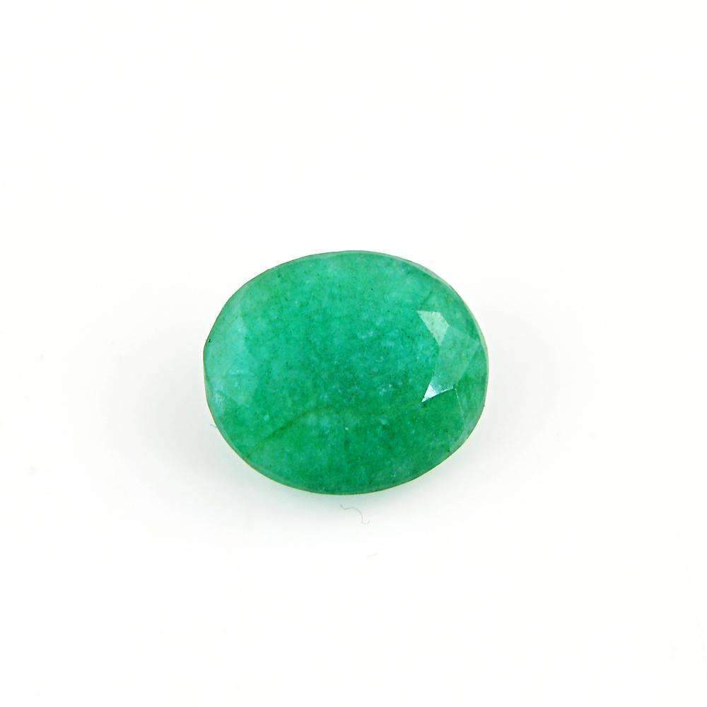 gemsmore:Green Emerald Gemstone Earth Mined Faceted Oval Shape