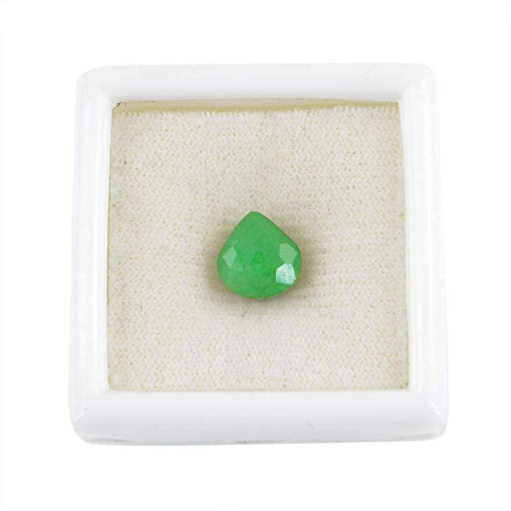 gemsmore:Green Emerald Gemstone Earth Mined Faceted Pear Shape