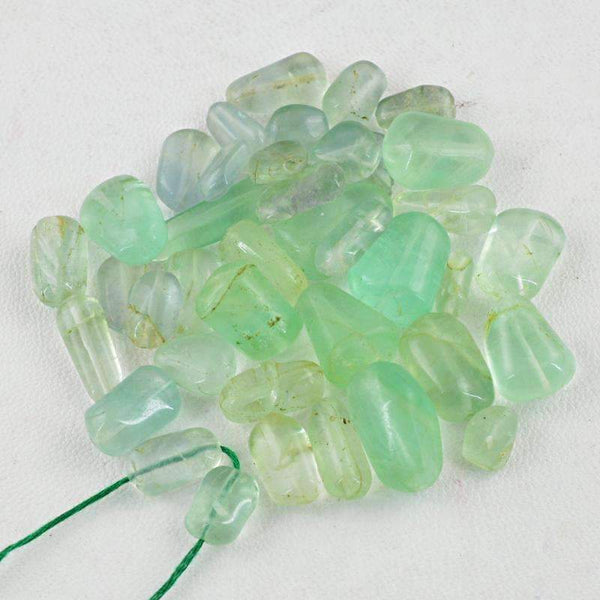 gemsmore:Green Fluorite Beads Lot - Natural Drilled
