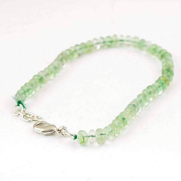 gemsmore:Green Fluorite Bracelet Natural Round Shape Beads