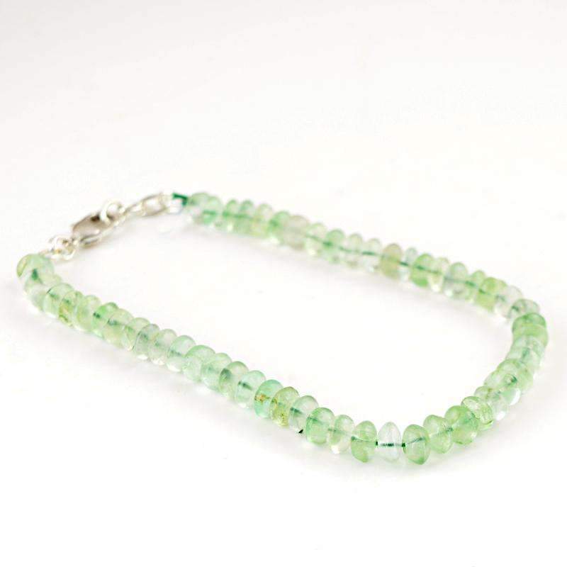 gemsmore:Green Fluorite Bracelet Natural Round Shape Beads