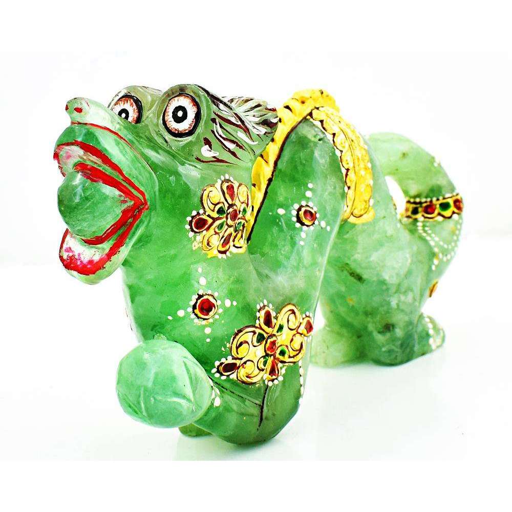 gemsmore:Green Fluorite Enamel Work Dragon Gemstone