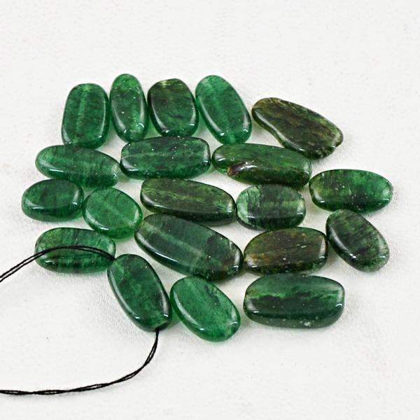 gemsmore:Green Jade Beads Lot - Natural Untreated Drilled