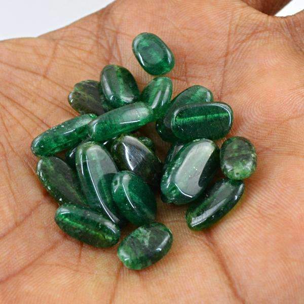 gemsmore:Green Jade Beads Lot - Natural Untreated Drilled