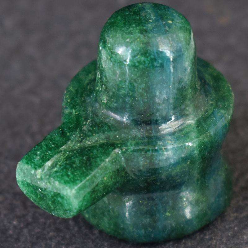 gemsmore:Green Jade Gemstone Carved Lord Shiva Shivling