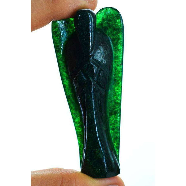 gemsmore:Green Jade Hand Carved Healing Crystal Angel