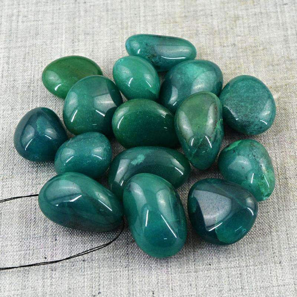 gemsmore:Green Onyx Beads Lot - Natural Untreated Drilled