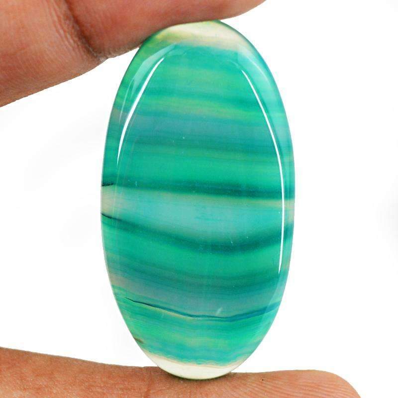 gemsmore:Green Onyx Gemstone Natural Oval Shape