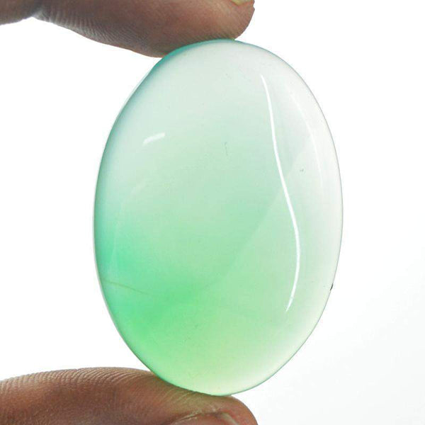 gemsmore:Green Onyx Natural Oval Shape Loose Gemstone