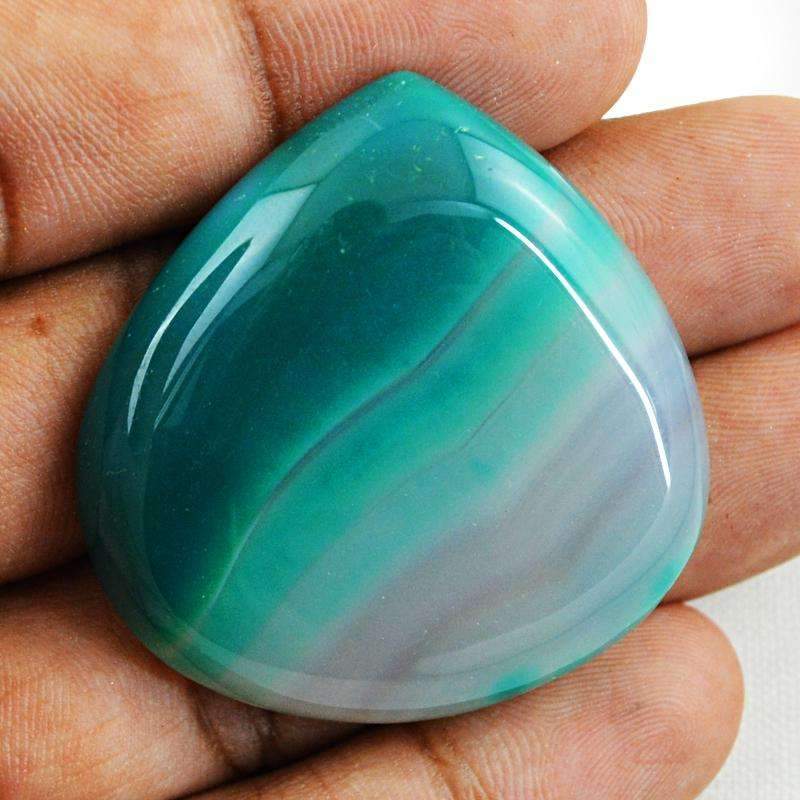 gemsmore:Green Striped Onyx Gemstone Natural Pear Shape