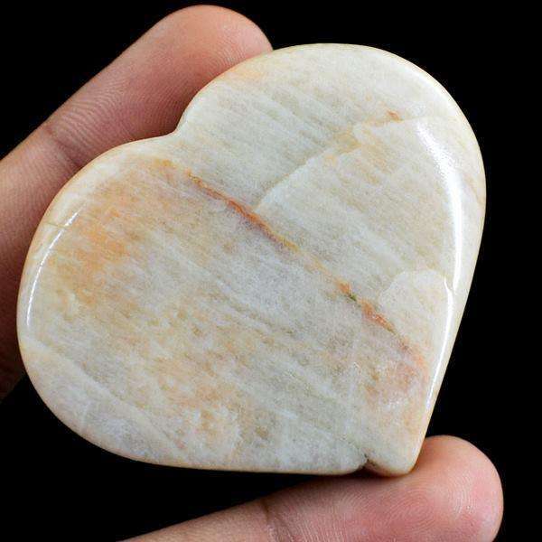 gemsmore:Hand Carved Agate Heart Shape Cabochon