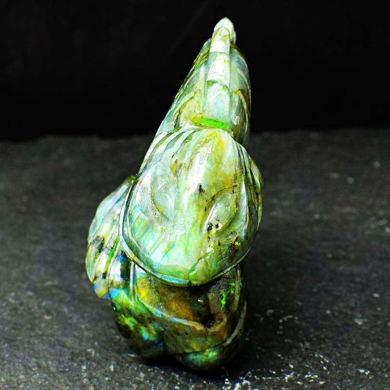 gemsmore:Hand Carved Amazing Flash Labradorite Chameleonsir0