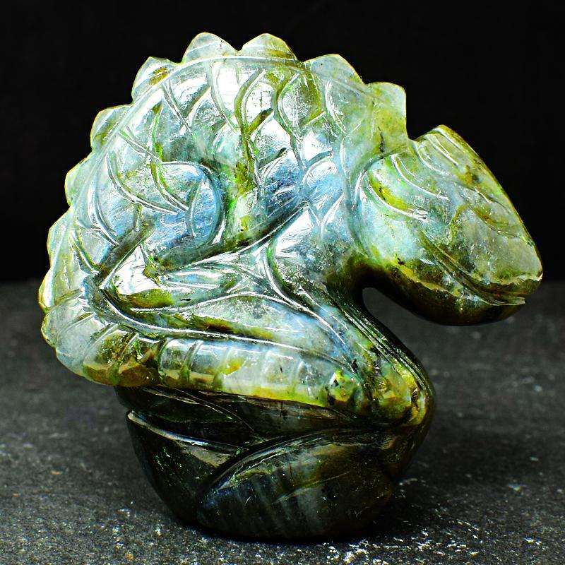 gemsmore:Hand Carved Amazing Flash Labradorite Chameleonsir0