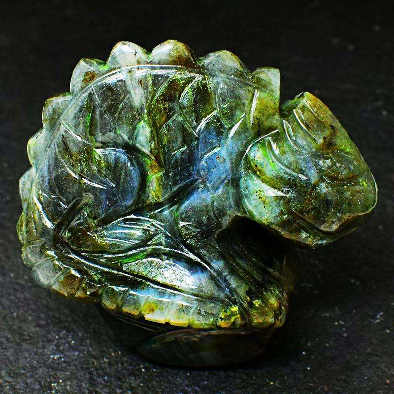 gemsmore:Hand Carved Amazing Flash Labradorite Chameleonsir0