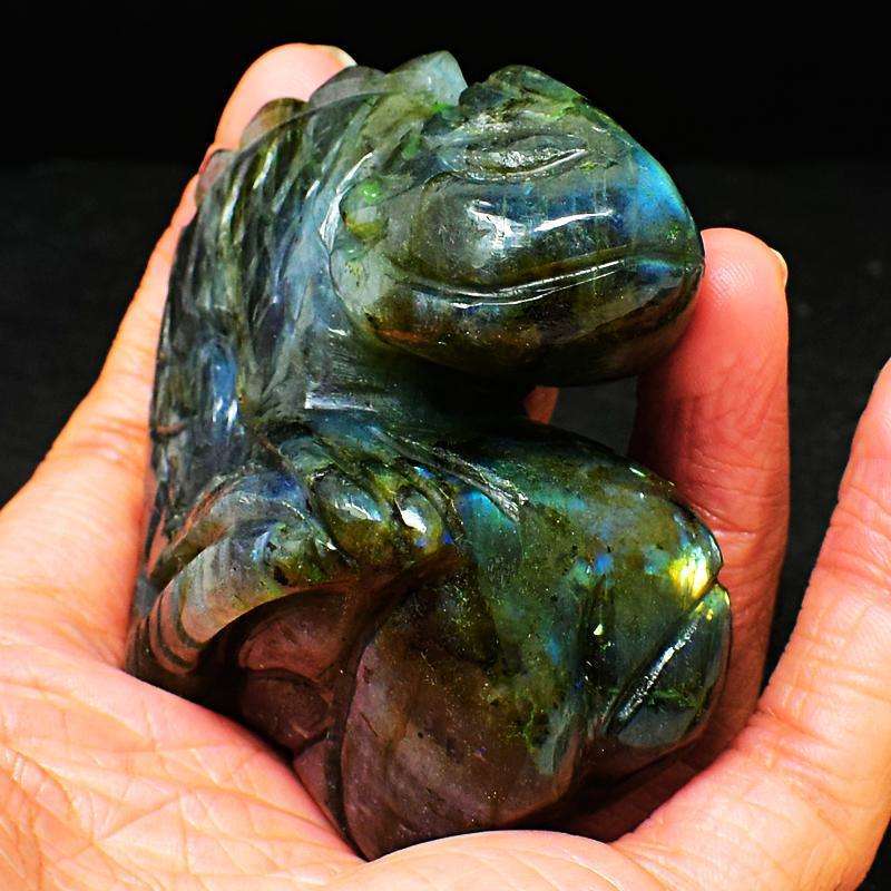 gemsmore:Hand Carved Amazing Flash Labradorite Chameleonsir0