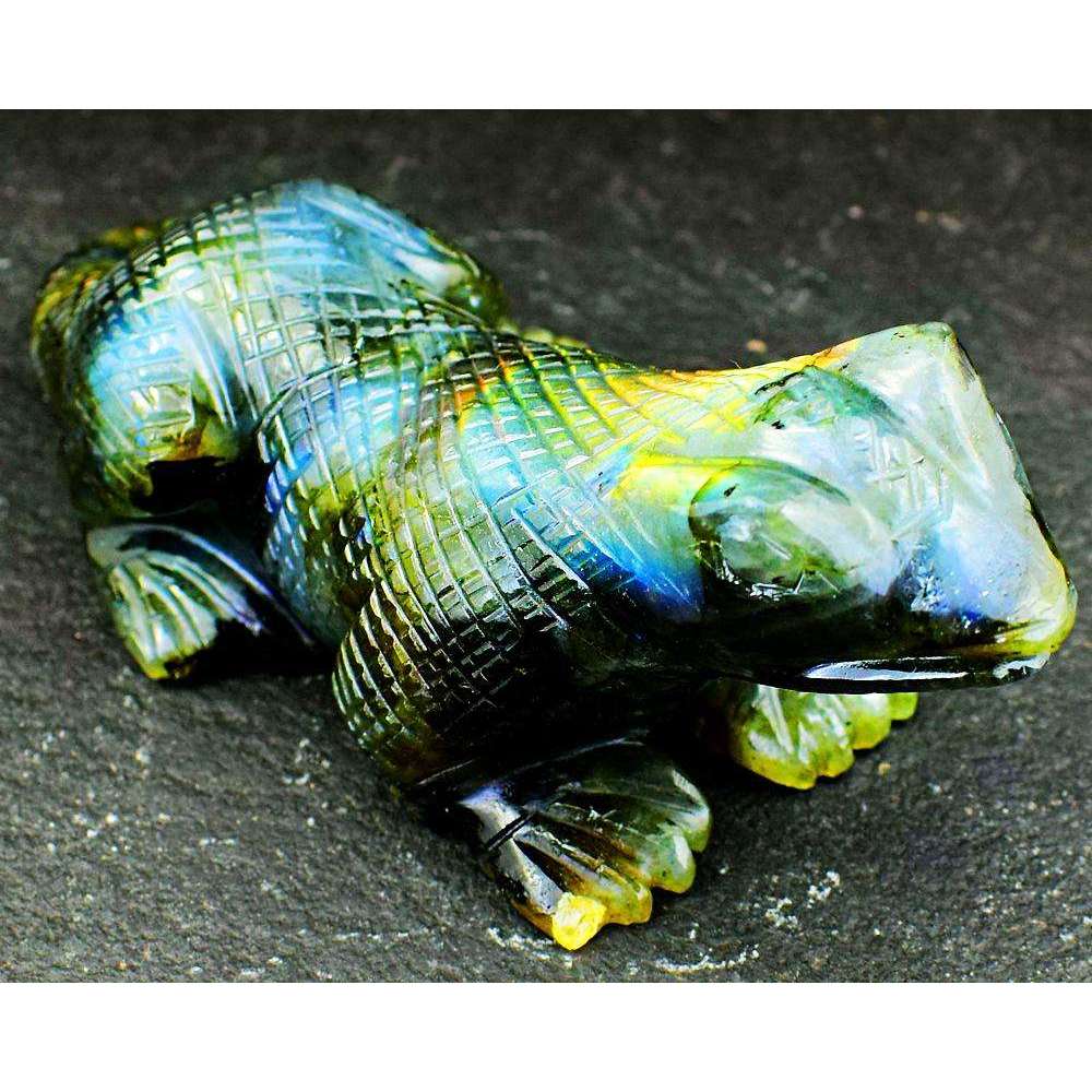 gemsmore:Hand Carved Amazing Flash Labradorite Kamodo Dragon