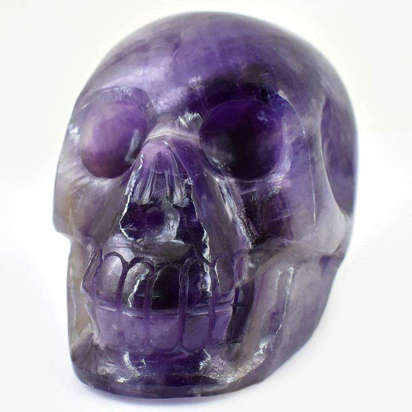 gemsmore:Hand Carved Bi-Color Amethyst Skull Gemstone