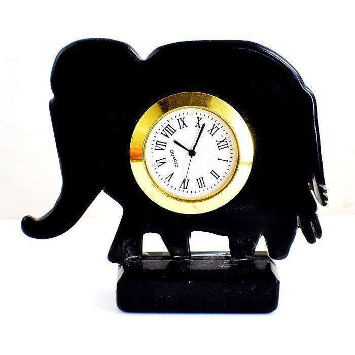 gemsmore:Hand Carved Black Spinel Gemstone Clock