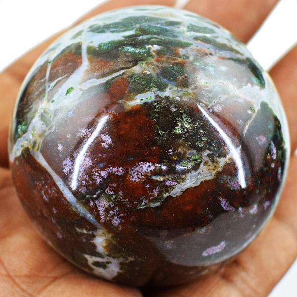 gemsmore:Hand Carved Bloodstone Reiki Crystal Healing Sphere