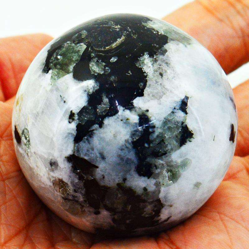 gemsmore:Hand Carved Blue Flash Moonstone Healing Sphere