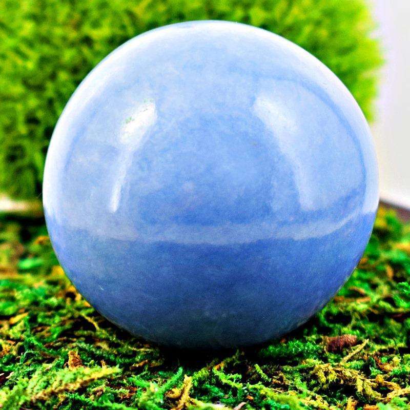 gemsmore:Hand Carved Blue Lace Agate Crystal Healing Sphere