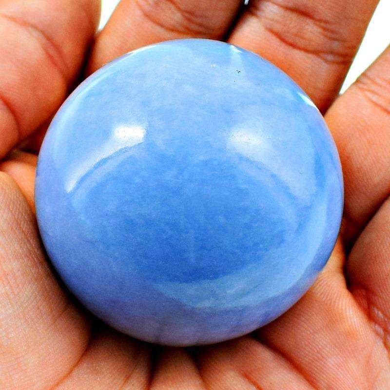 gemsmore:Hand Carved Blue Lace Agate Crystal Healing Sphere