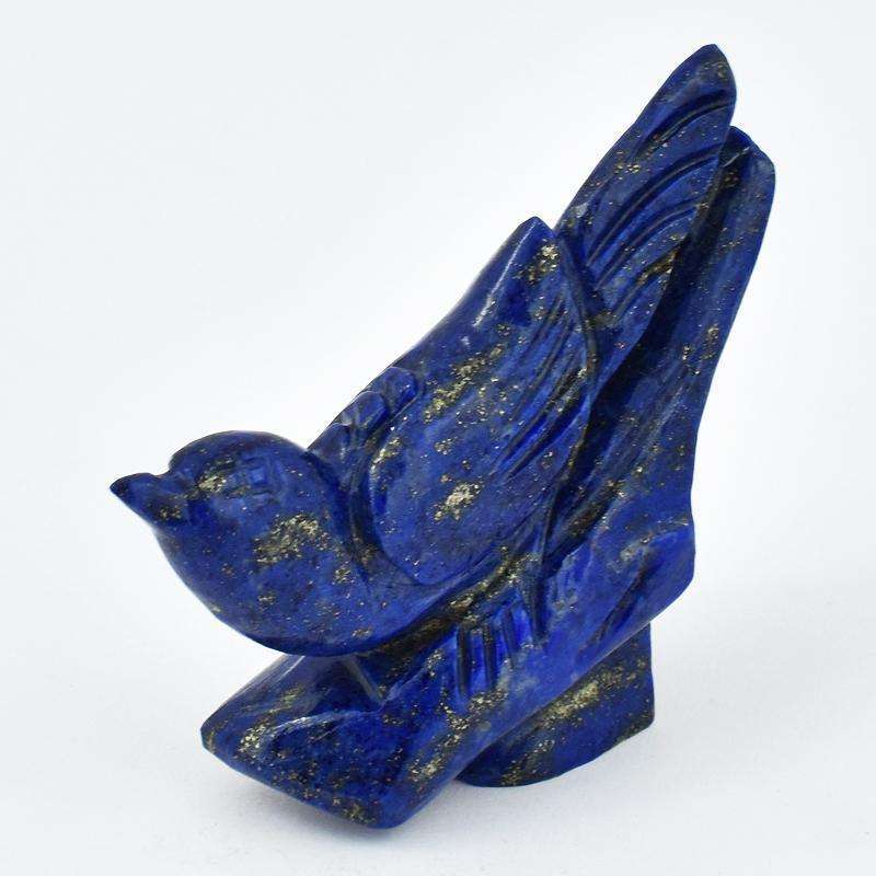 gemsmore:Hand Carved Blue Lapis Lazuli Bird On Rock