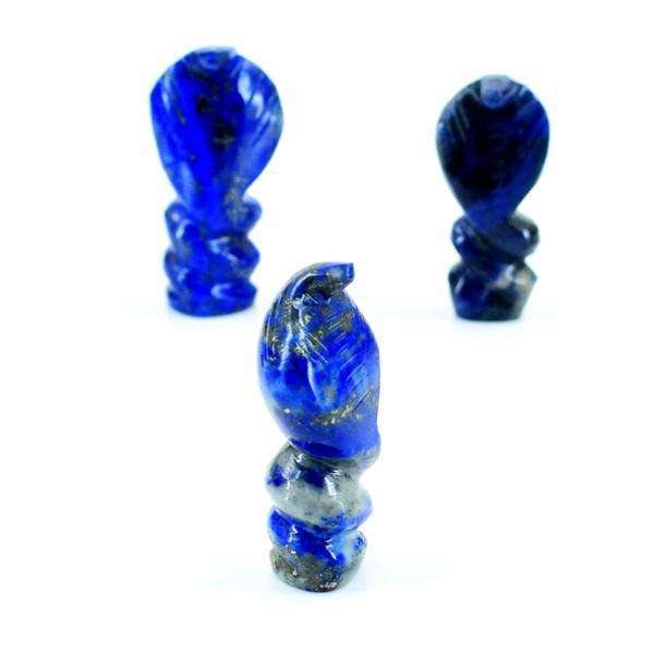 gemsmore:Hand Carved Blue Lapis Lazuli Cobra Lot