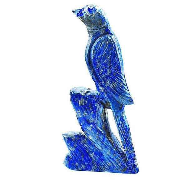 gemsmore:Hand Carved Blue Lapis Lazuli Gemstone Parrot - Exclusive