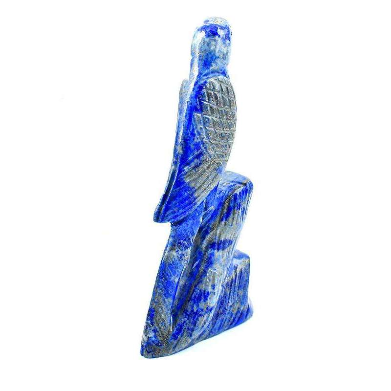 gemsmore:Hand Carved Blue Lapis Lazuli Gemstone Parrot - Exclusive