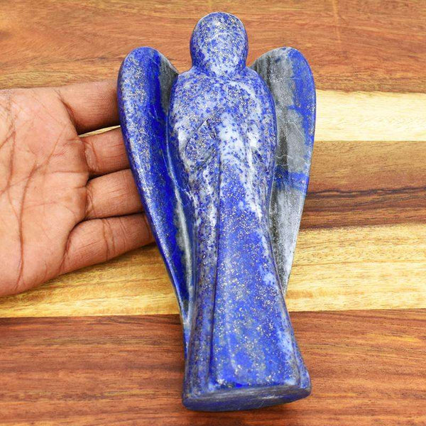 gemsmore:Hand Carved Blue Lapis Lazuli Healing Crystal Angel