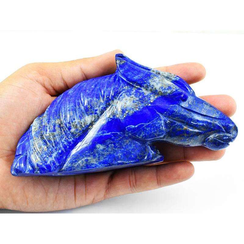 gemsmore:Hand Carved Blue Lapis Lazuli Horse Burst Gemstone