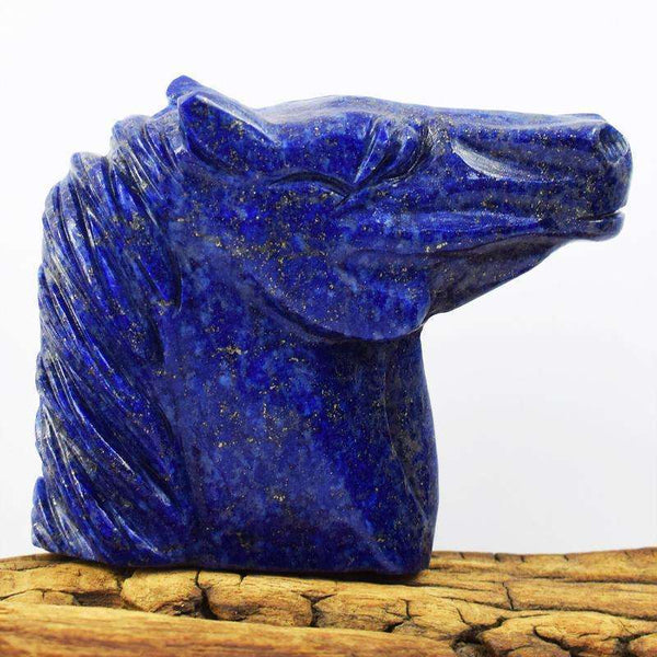 gemsmore:Hand Carved Blue Lapis Lazuli Horse Bust (Head)