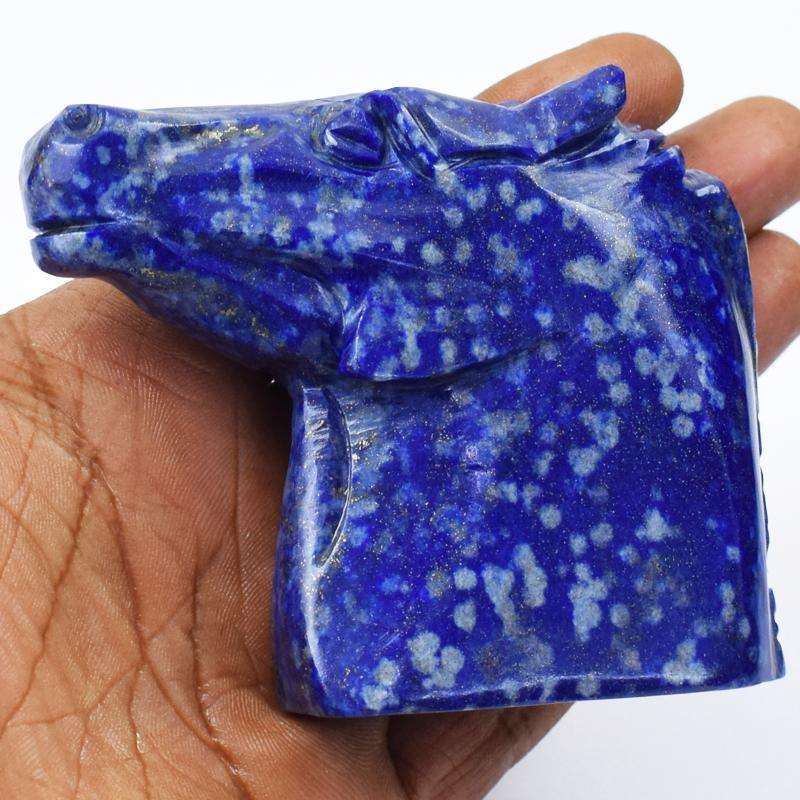 gemsmore:Hand Carved Blue Lapis Lazuli Horse Bust (Head)