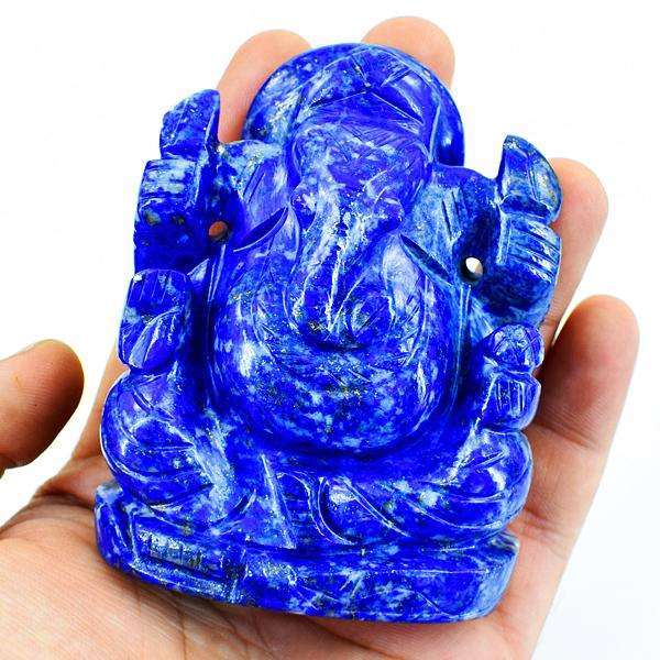 gemsmore:Hand Carved Blue Lapis Lazuli Lord Ganesha Idol