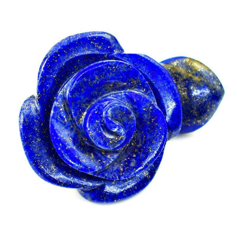 gemsmore:Hand Carved Blue Lapis Lazuli Rose Gemstone