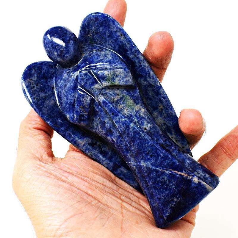 gemsmore:Hand Carved Blue Sodalite Healing Angelsir0