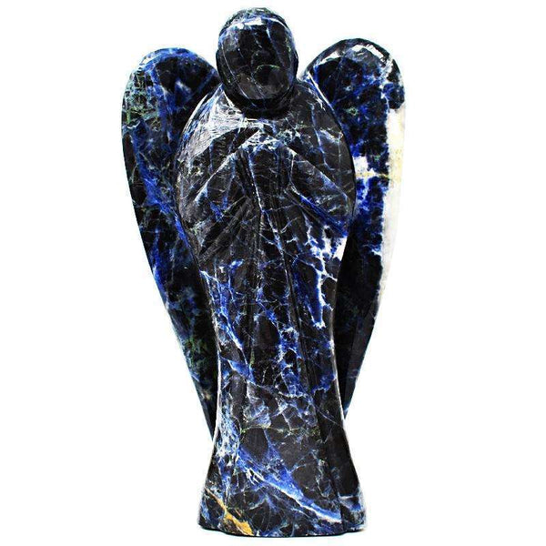 gemsmore:Hand Carved Blue Sodalite Reiki Healing Angel