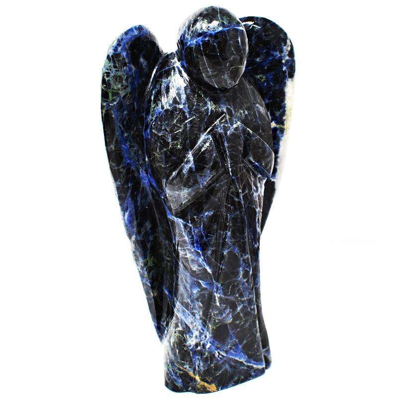 gemsmore:Hand Carved Blue Sodalite Reiki Healing Angel