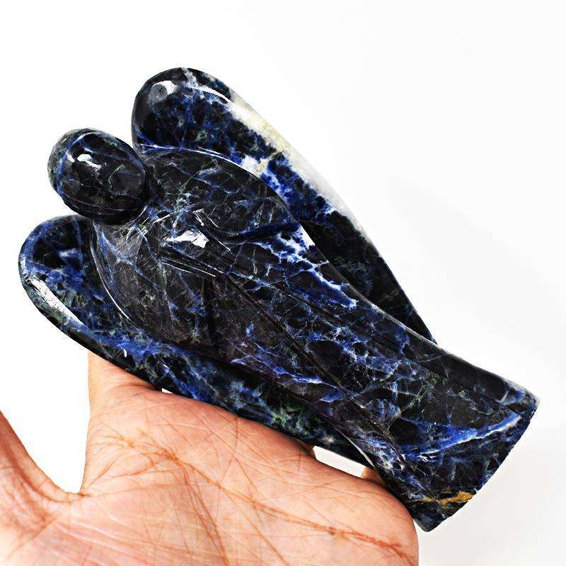 gemsmore:Hand Carved Blue Sodalite Reiki Healing Angel