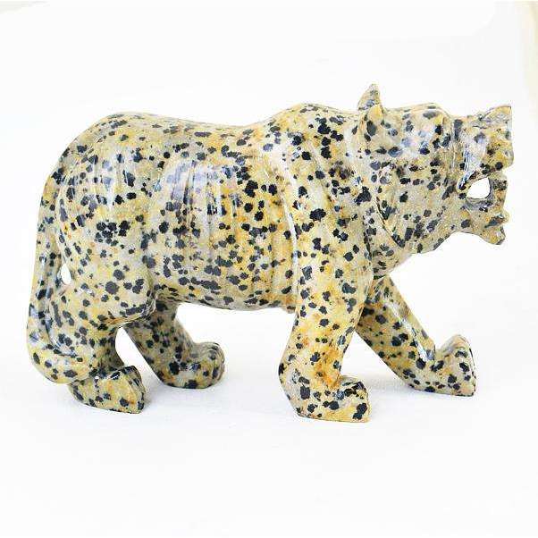 gemsmore:Hand Carved Dalmatian Jasper Tiger - Genuine Gemstone